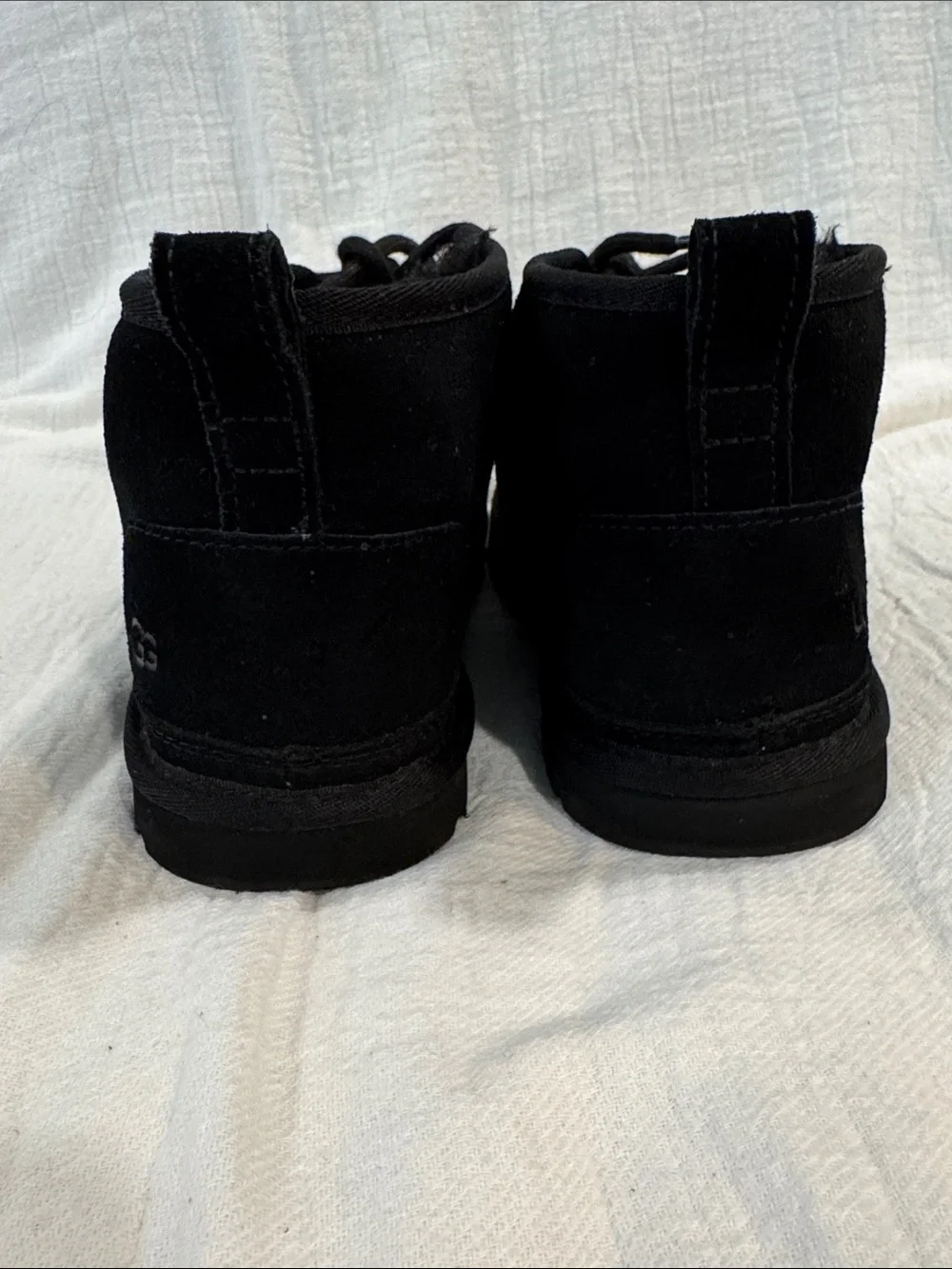 UGG Black Suede Neumel Lace-Up Boots womens size 7